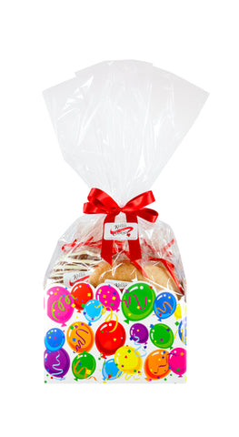 Balloons Celebration Cookie Basket (Large - 12 Cookies)