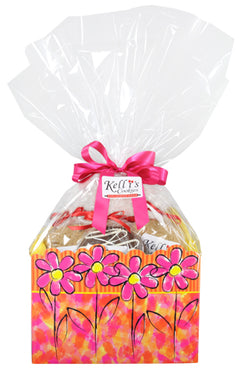 Mother's Day Retro Daisy Cookie Basket (Large - 12 Cookies)
